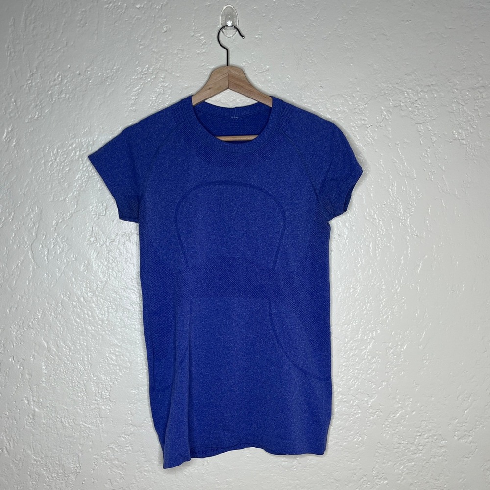Lululemon Swiftly Tech Short Sleeve Crew Heathered Larkspur Blue Purple Size 8